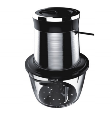 Compact Black Electric Chopper - Efficient Mini Food Processor with Stainless Steel Blades for Quick Meal Prep
