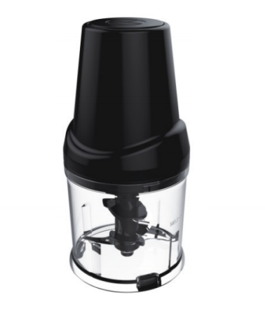 Compact Black Mini Chopper - Efficient One-Touch Operation Electric Food Chopper with Transparent Bowl for Easy Cooking Prep