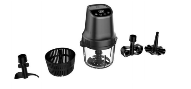 Versatile Black Electric Chopper Kit - Complete with Multiple Accessories for All Your Chopping Needs