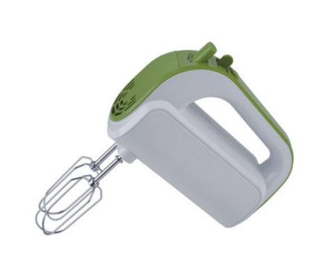 Fresh Green & White Hand Mixer - Compact Electric Hand Mixer with Stainless Steel Beaters for Home Baking