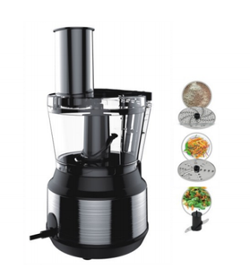 Versatile Black Food Processor - Multi-Functional Kitchen Appliance with Interchangeable Blades for Chopping, Shredding & Slicing