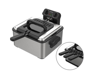 Premium Stainless Steel Deep Fryer with Removable Basket - Perfect for Crispy Fried Food