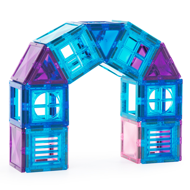 Starshine 102PCS Magnetic Tiles Set - 3D Transparent Castle Building Blocks, STEM Educational Construction Toy for Kids Creativity & Learning