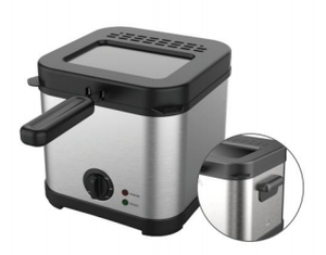 Deep Fryer, 2.5L Electric Home Fryer with Adjustable Temperature Control, Stainless Steel, Non-Stick Basket