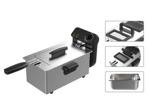 Premium Stainless Steel Deep Fryer with Adjustable Temperature Control — Home Use