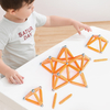 100PCS Magnetix Magnetic Building Blocks Set - Creative 3D STEM Educational Construction Toy for Kids, Orange & Silver