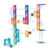 Magnetic Marble Run 60PCS Set - 3D Magnetic Track Building Blocks with Clear Tubes & Ramps for STEM Learning