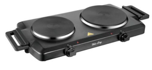 Dual - Pan Solid Hot Plate: Stable Heating & Easy - to - Use Controls for Efficient Home and Outdoor Cooking