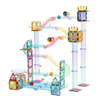 Colorful Magnetic Marble Run Track Set - 3D Transparent Building Blocks with Twisting Slides & Balls for Creative STEM Play