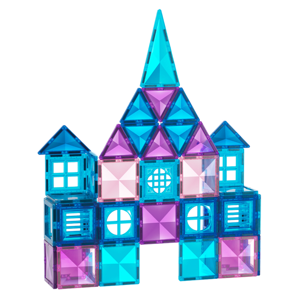 Starshine 102PCS Magnetic Tiles Set - 3D Transparent Castle Building Blocks, STEM Educational Construction Toy for Kids Creativity & Learning