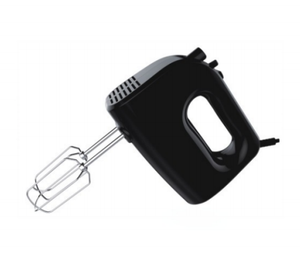 Sleek Black Hand Mixer - Portable Electric Mixer with Metal Beaters for Efficient Home & Kitchen Use