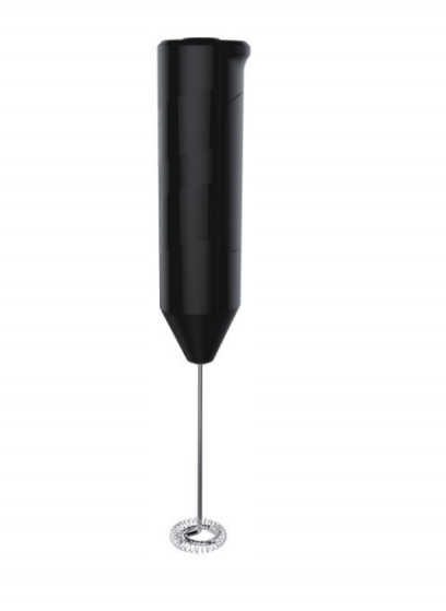 Sleek Black Electric Milk Frother - Handheld Foam Maker for Coffee, Latte, Cappuccino with Ease