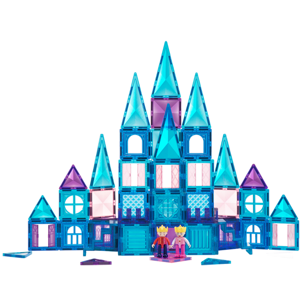 Starshine 102PCS Magnetic Tiles Set - 3D Transparent Castle Building Blocks, STEM Educational Construction Toy for Kids Creativity & Learning