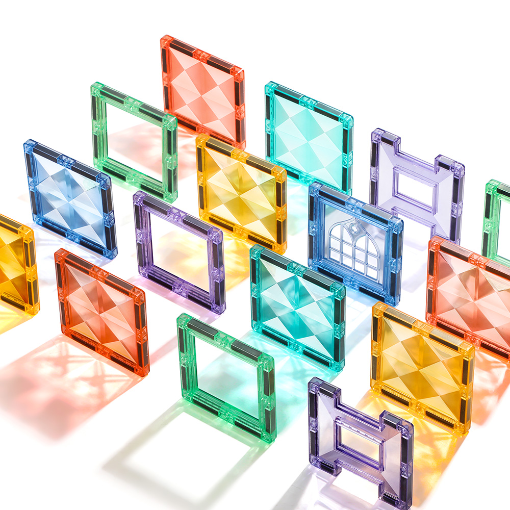 Starshine 100PCS Magnetic Tiles Set - Colorful 3D Geometric Magnetic Building Blocks for Creative STEM Construction & Learning