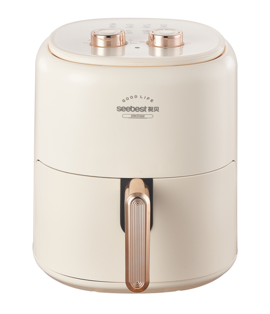 5L Air Fryer: Anti - Scald Handle, Double Knob Temp - Time Control, Detachable Baking Tray & High Thermal Efficiency