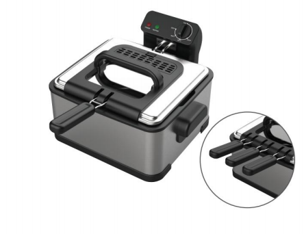 Premium Stainless Steel Electric Deep Fryer with Adjustable Temperature & Removable Frying Basket — Ideal for Home Kitchens