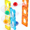 Magnetic Marble Run 60PCS Set - 3D Magnetic Track Building Blocks with Clear Tubes & Ramps for STEM Learning
