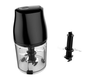 Powerful Black Electric Chopper - Transparent Container & Detachable Blades for Efficient Food Prep