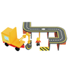Magnetic Builder Construction Set - 36PCS STEM Engineering Toy with Crane, Bricks, Roads & Worker Figures