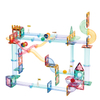 Colorful Magnetic Marble Run Track Set - 3D Transparent Building Blocks with Twisting Slides & Balls for Creative STEM Play