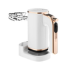 Elegant White & Rose Gold Hand Mixer - Premium Electric Mixer with Multiple Attachments for Versatile Baking
